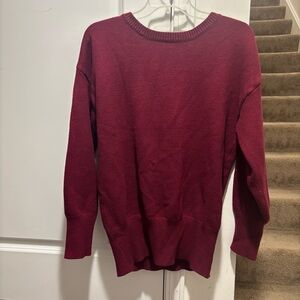 Women's Burgundy Sweater with Tie in Back